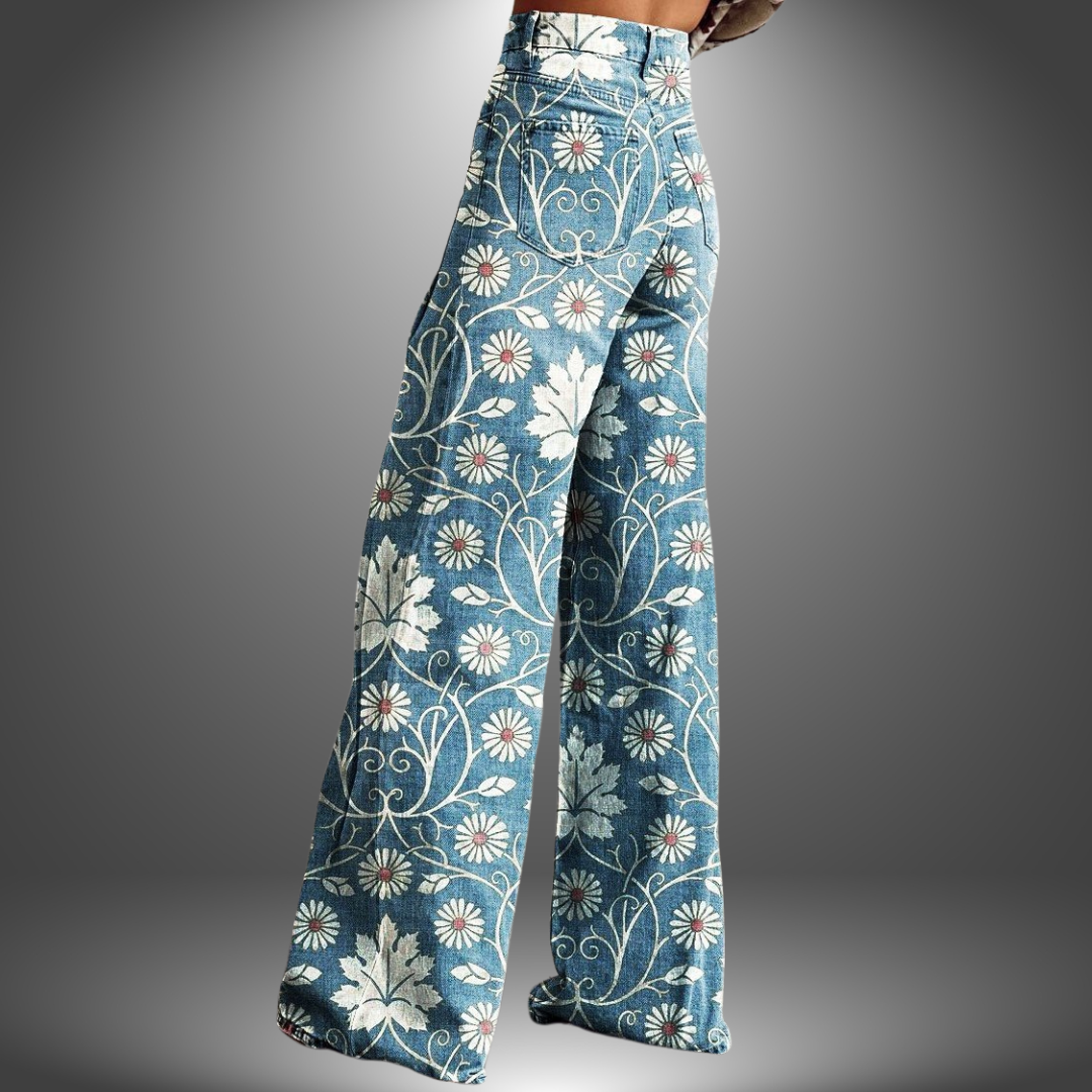 Olivia | Pantaloni Artigianali Floreali