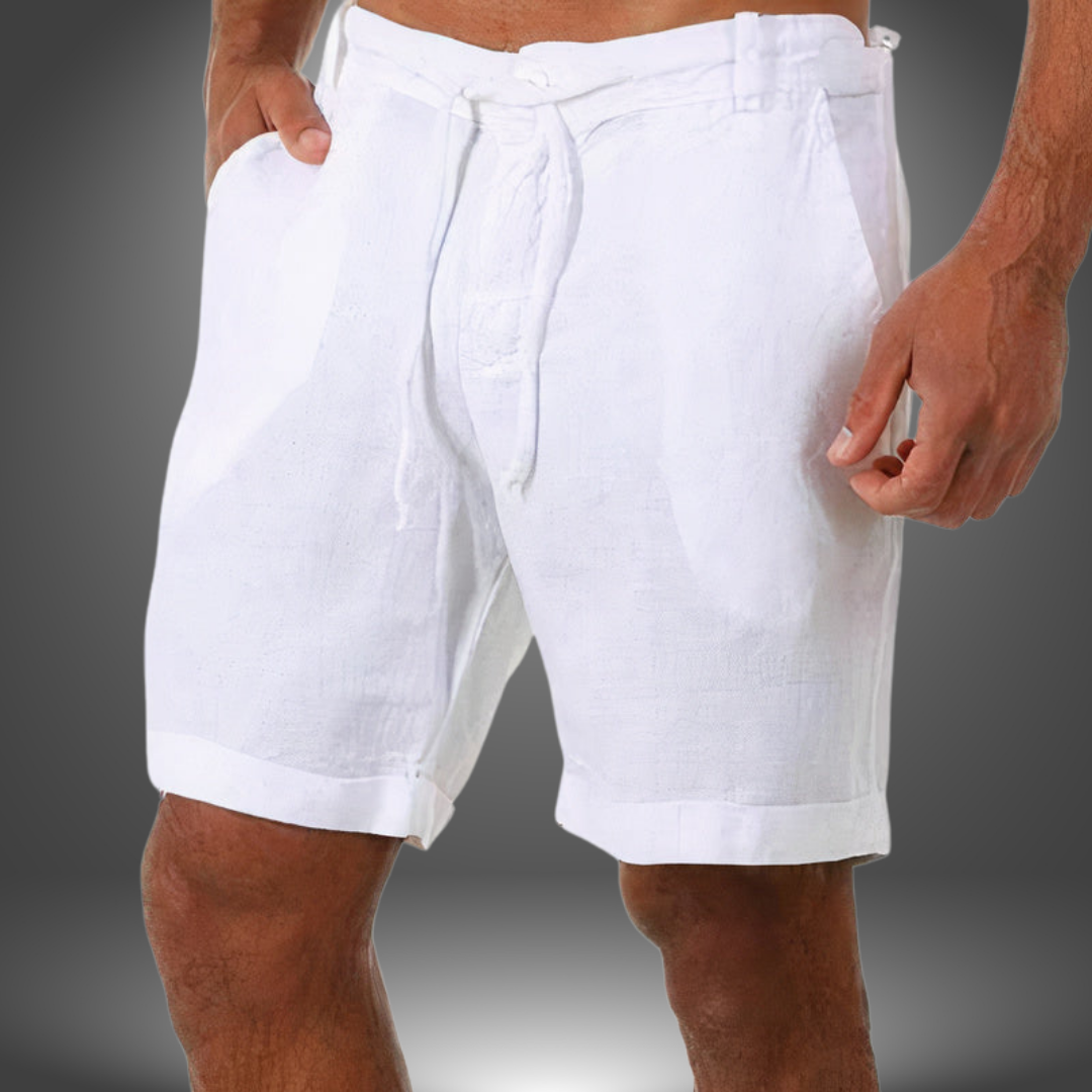 Roberto | Pantaloni Corti Artigianali in Lino Naturale