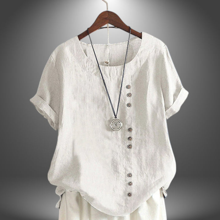 Kelly | Blusa Artigianale In Lino da Donna