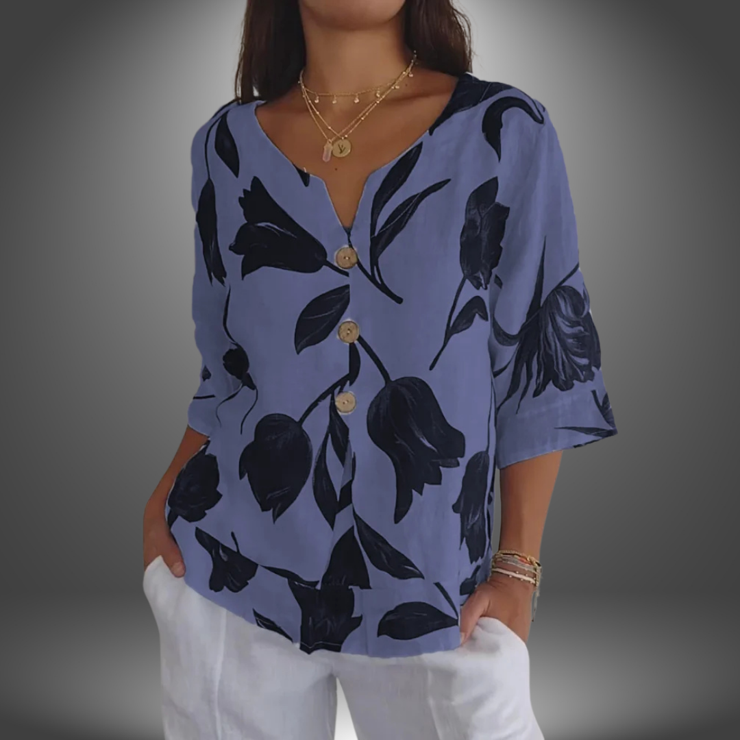 Sofia | Blusa Artigianale con Motivo a Fiori