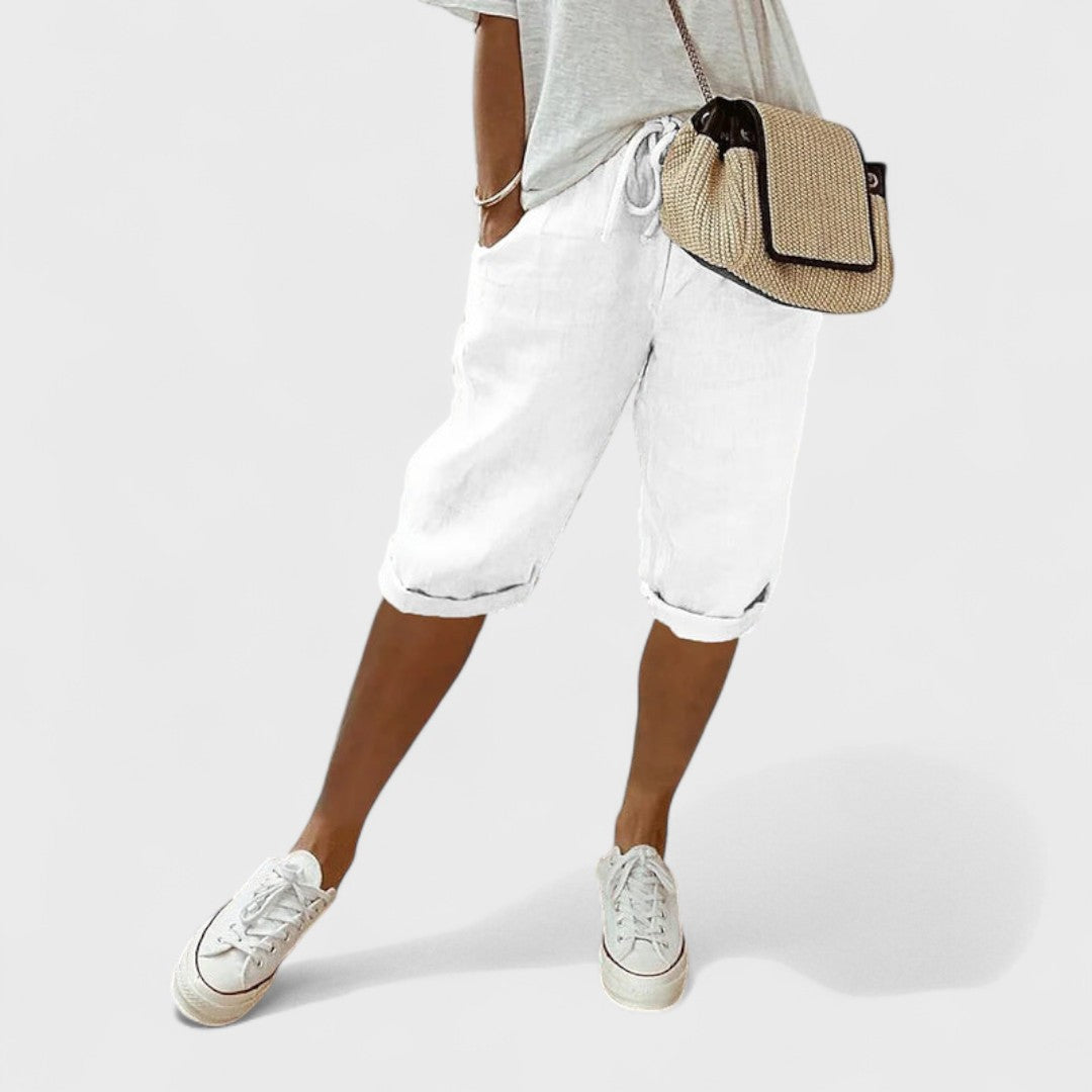 Michela | Pantaloni Corti Artigianali da Donna in Cotone