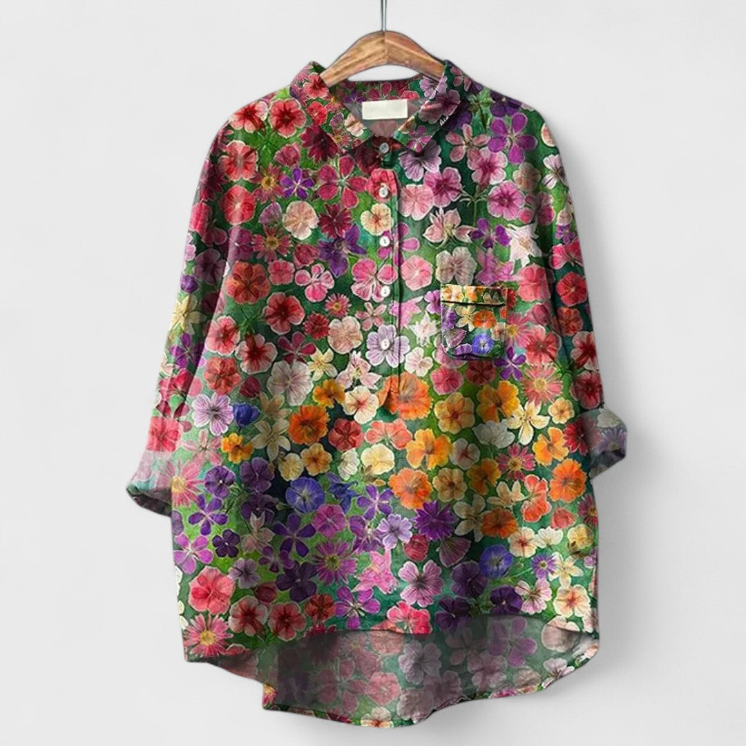 Virginia | Camicia Floreale Artigianale da Donna