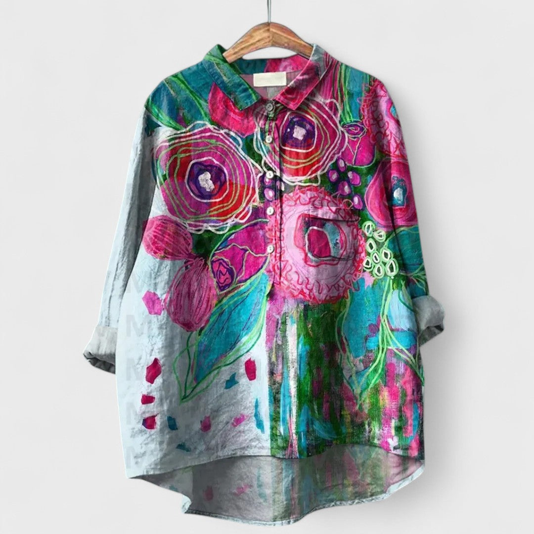 Virginia | Camicia Floreale Artigianale da Donna