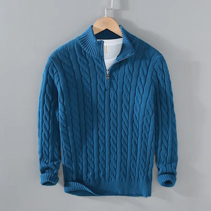 Thomas™ | Pullover con Cerniera in Maglia a Trecce